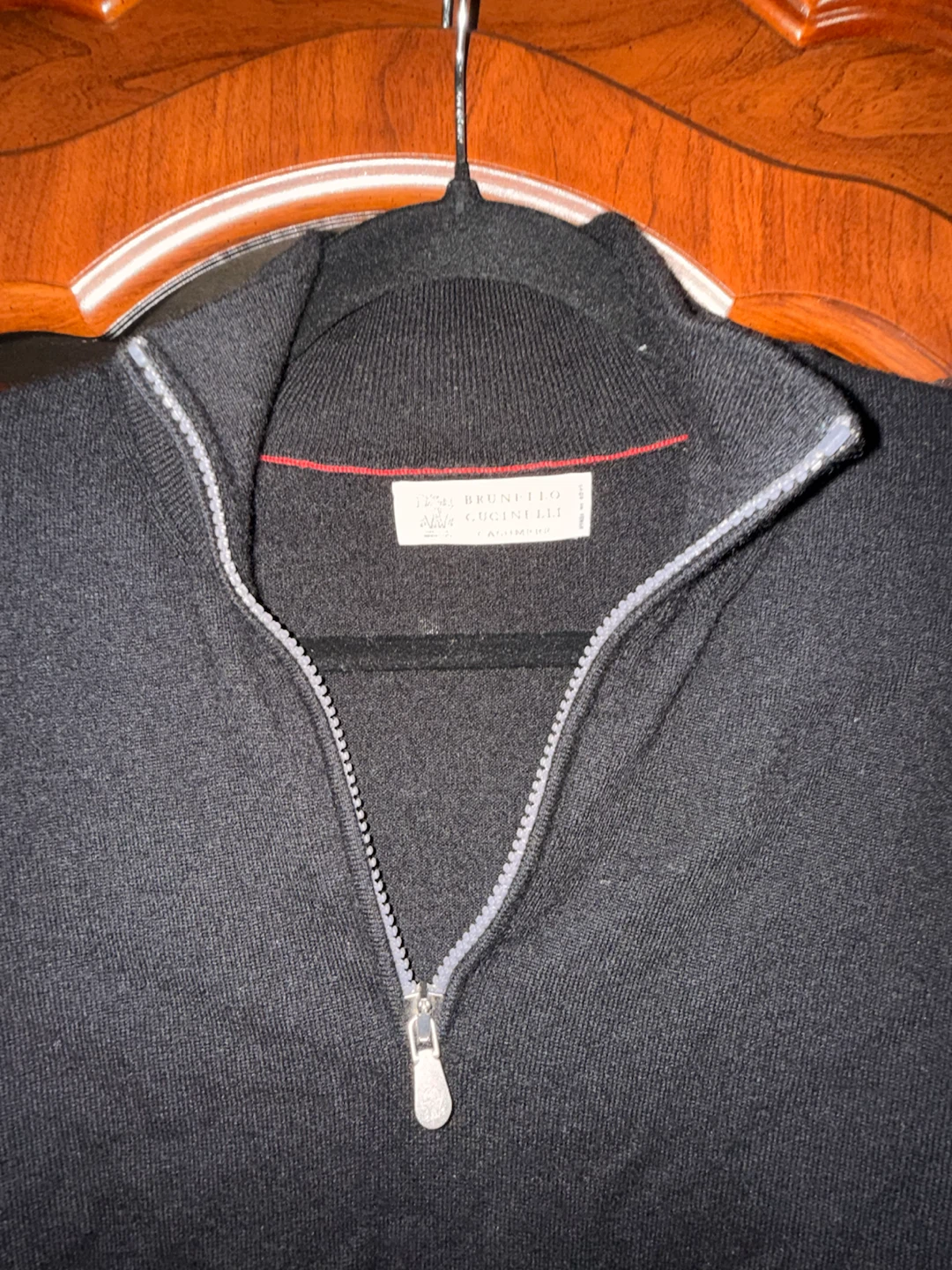 Brunello Cucinelli Black Quarter Zip Sweater - photo 2
