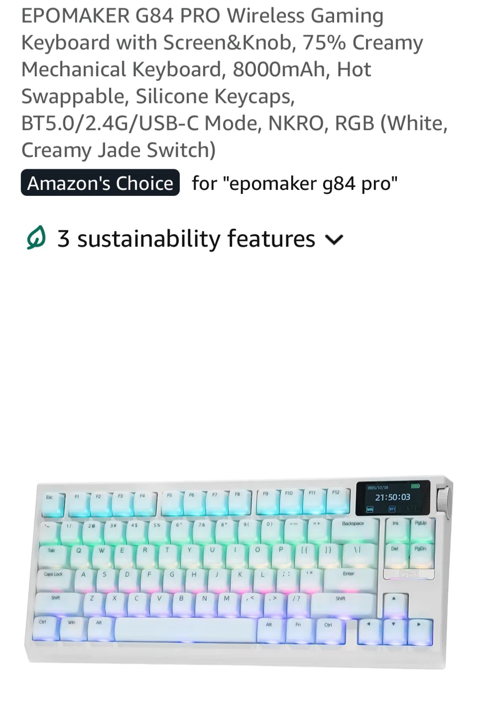 EPOMAKER G84 PRO Wireless Gaming Keyboard