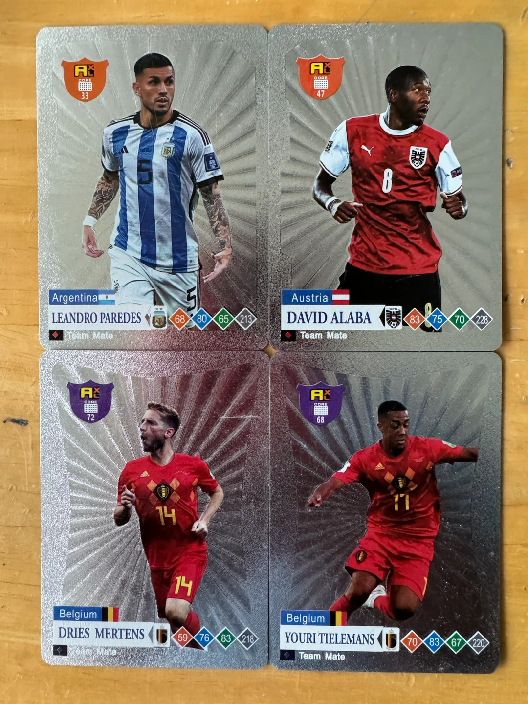 World Football Stars Collectible Silver Cards
