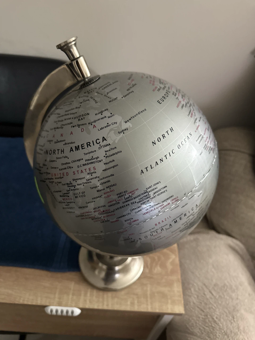 Silver Desktop Globe