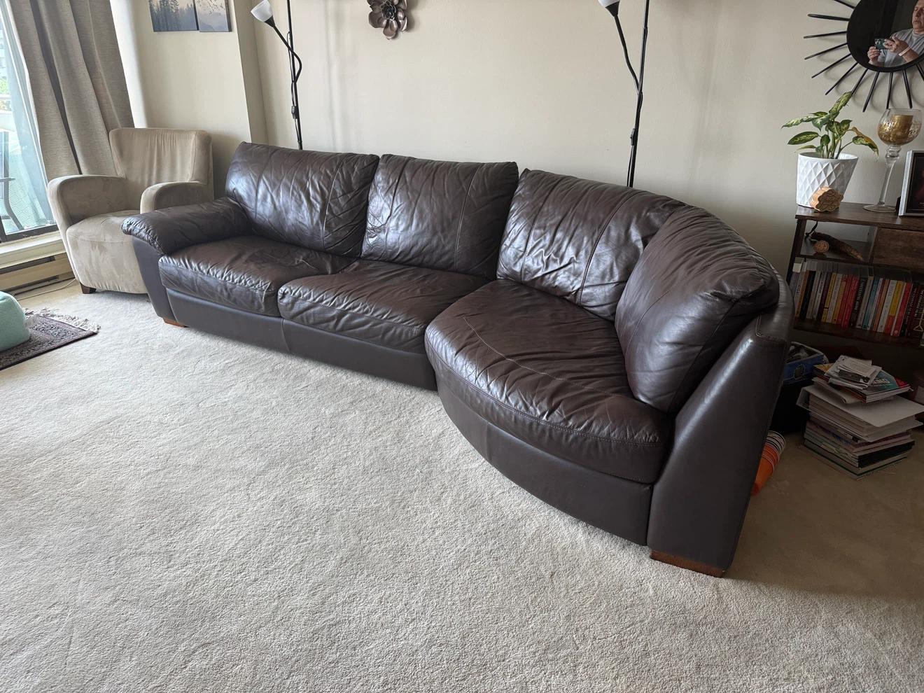 Brown Leather Sectional Sofa