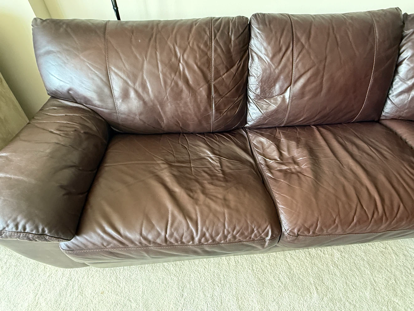 Brown Leather Sectional Sofa - photo 4