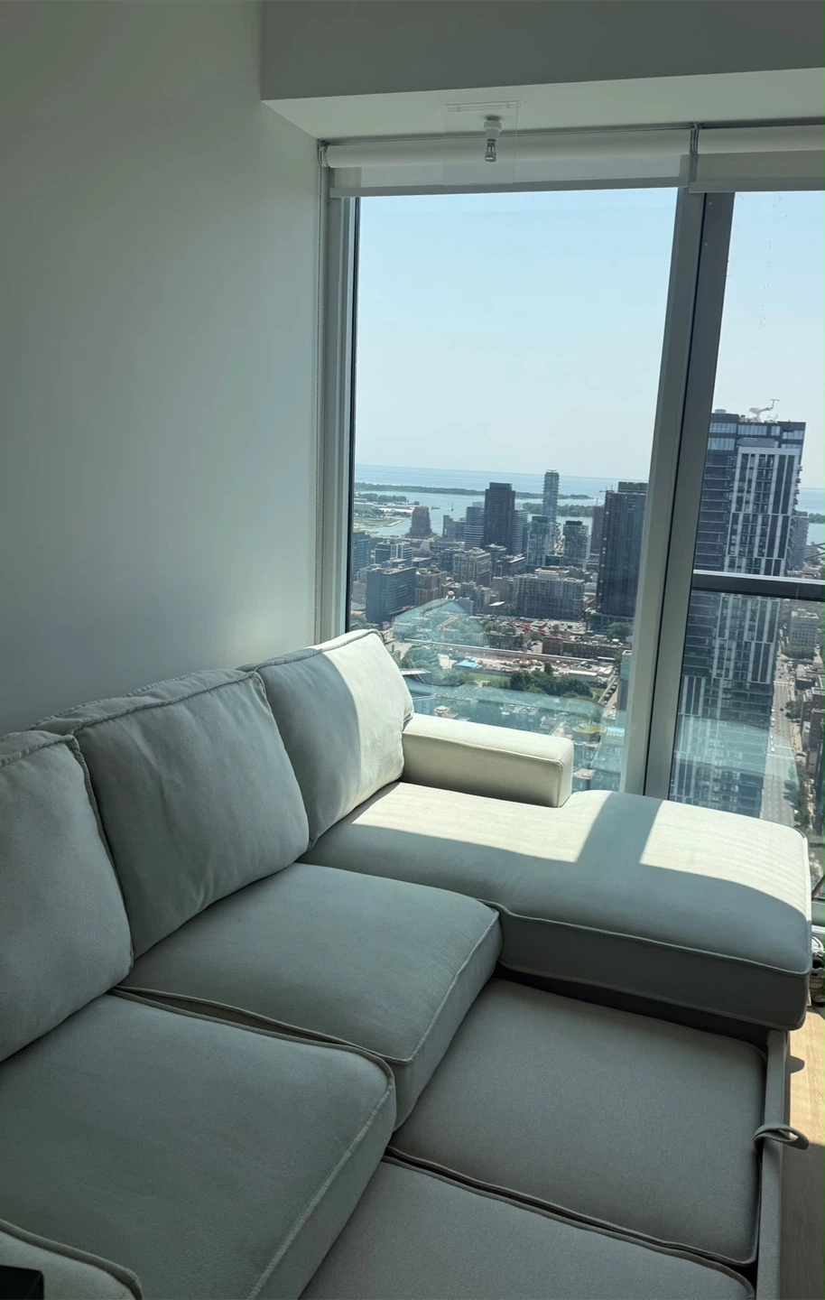 Light Beige Sectional Sofa with Storage