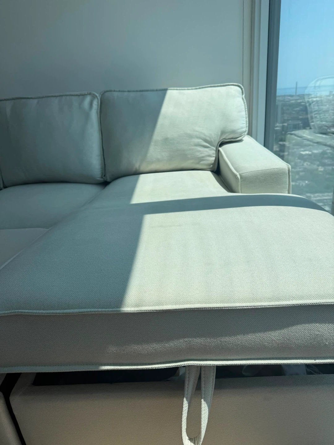 Light Beige Sectional Sofa with Storage - photo 2