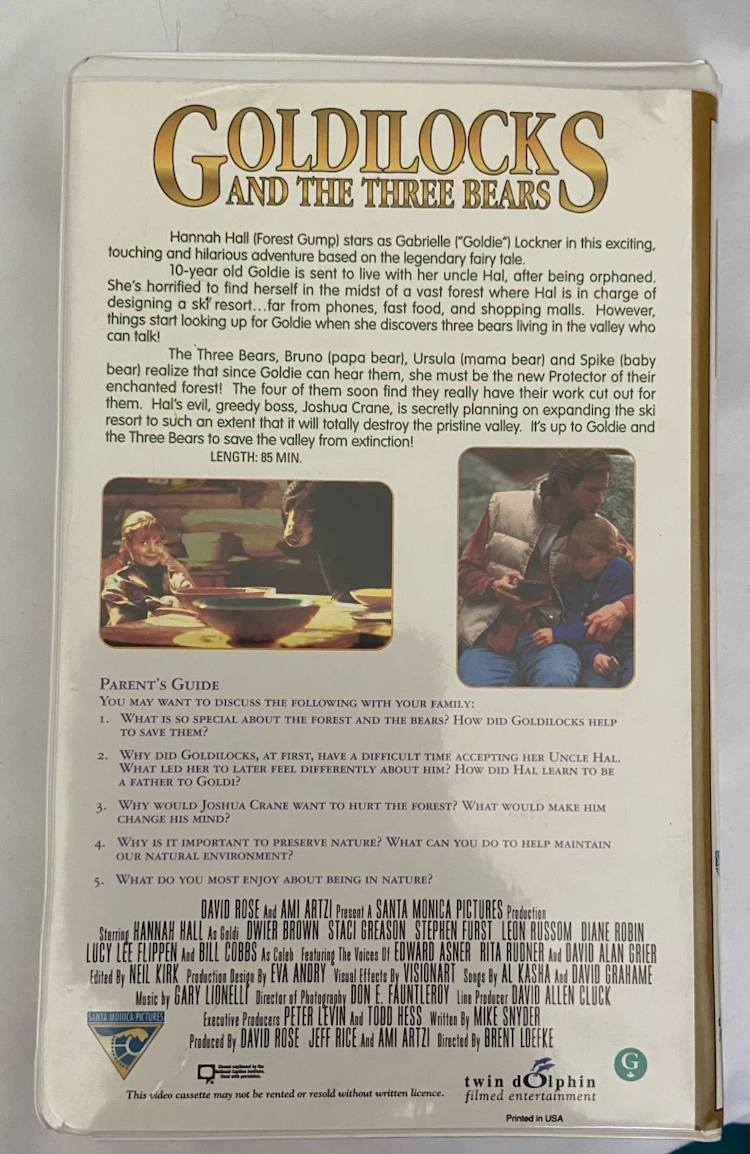 Goldilocks and the Three Bears VHS - photo 2