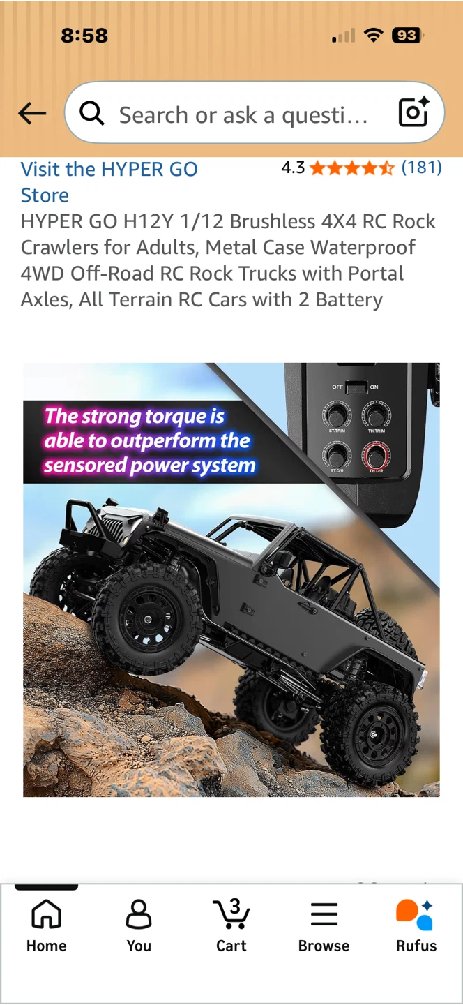 HYPER GO H12Y 1/12 RC Rock Crawler - 4WD, Metal Case, Waterproof - photo 4