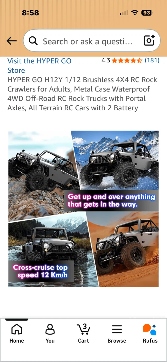 HYPER GO H12Y 1/12 RC Rock Crawler - 4WD, Metal Case, Waterproof - photo 5