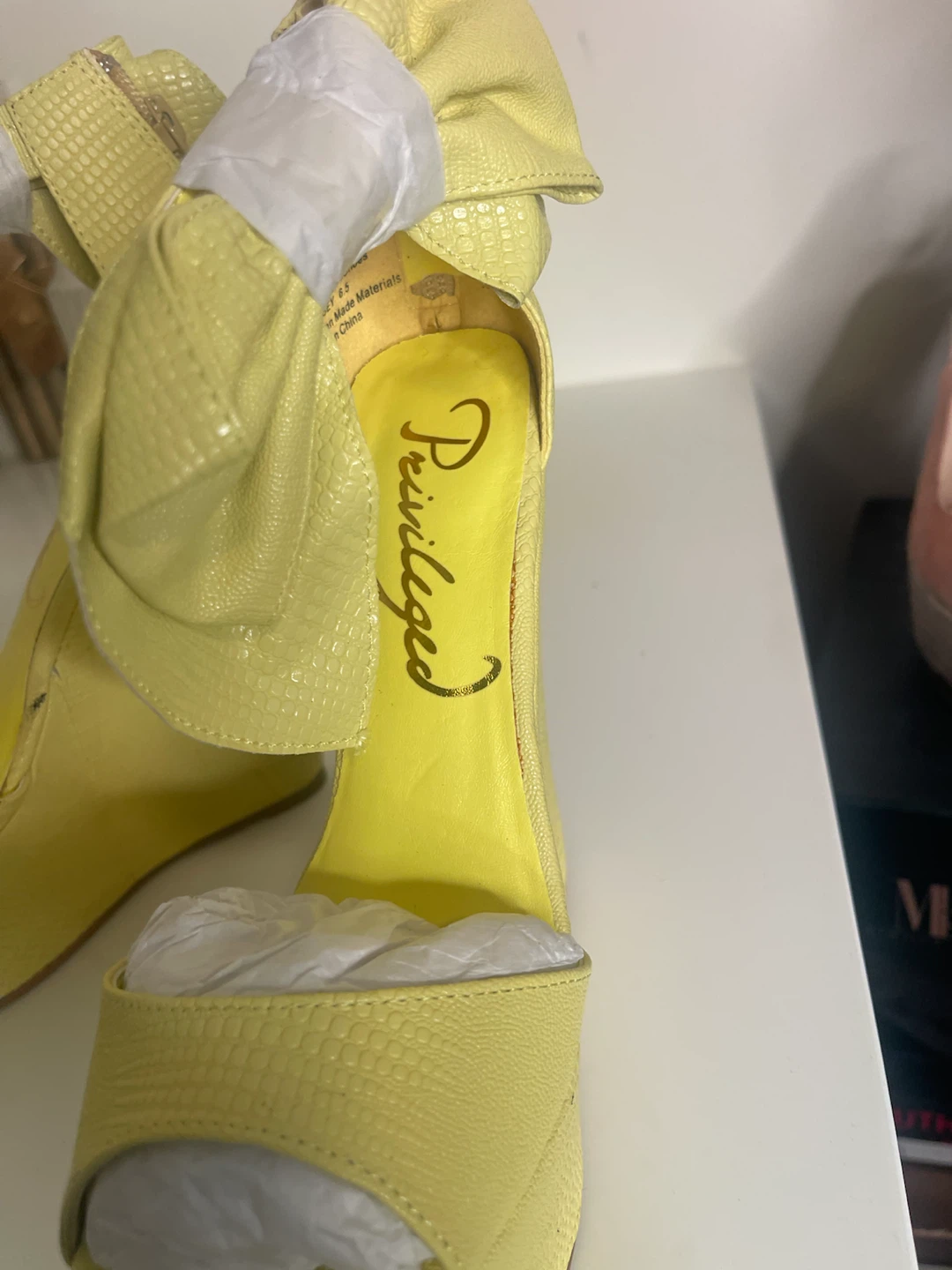 Privileged Shoes Yellow Wedge Sandals Size 6.5 - photo 2