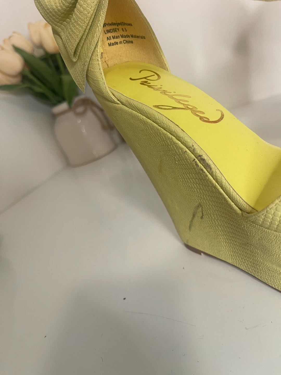Privileged Shoes Yellow Wedge Sandals Size 6.5 - photo 3