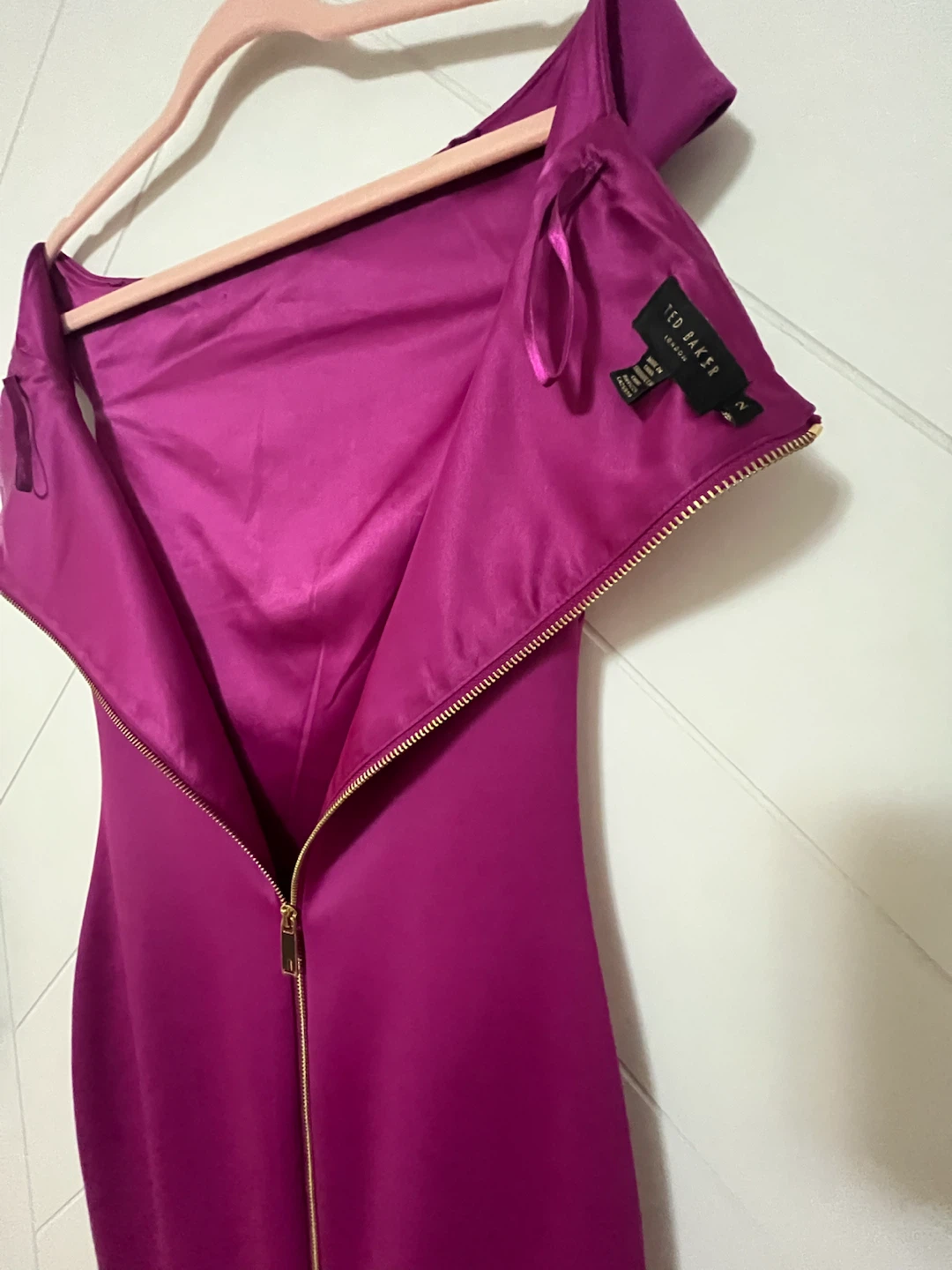 Ted Baker Magenta Off-the-Shoulder Dress - Size 2 - photo 5