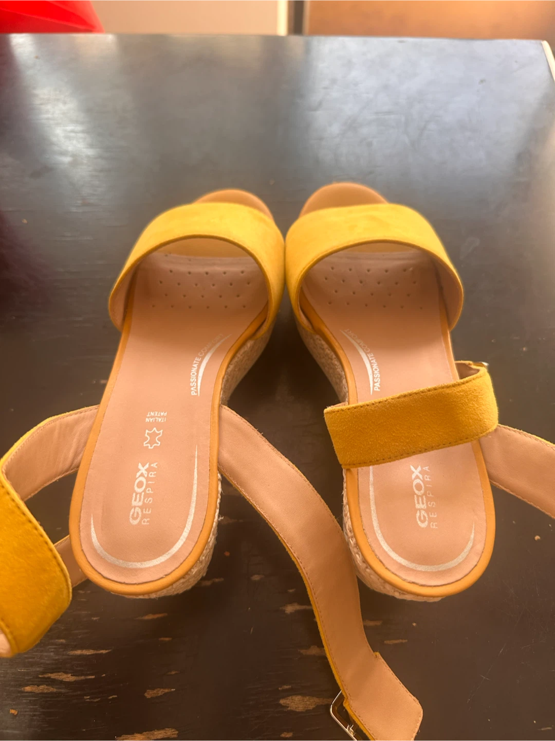 Geox Yellow Suede Wedge Sandals - photo 2