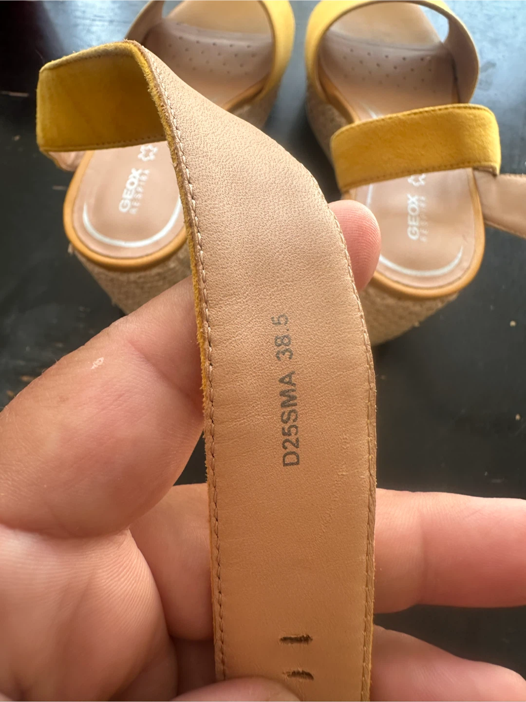 Geox Yellow Suede Wedge Sandals - photo 3