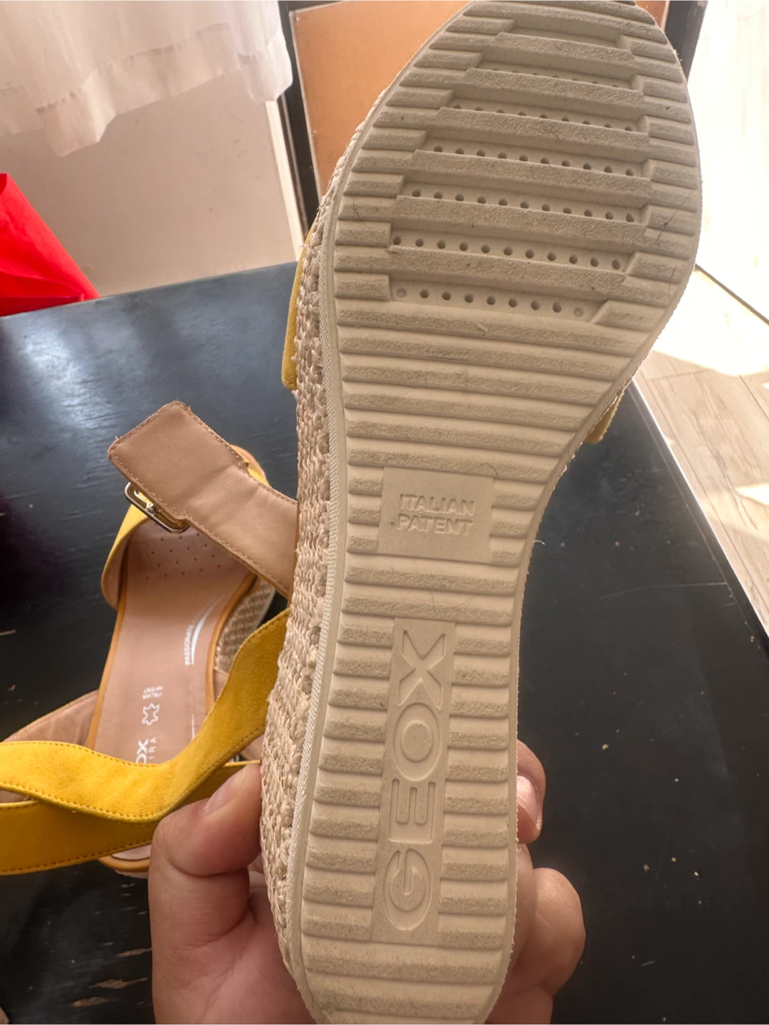 Geox Yellow Suede Wedge Sandals - photo 4