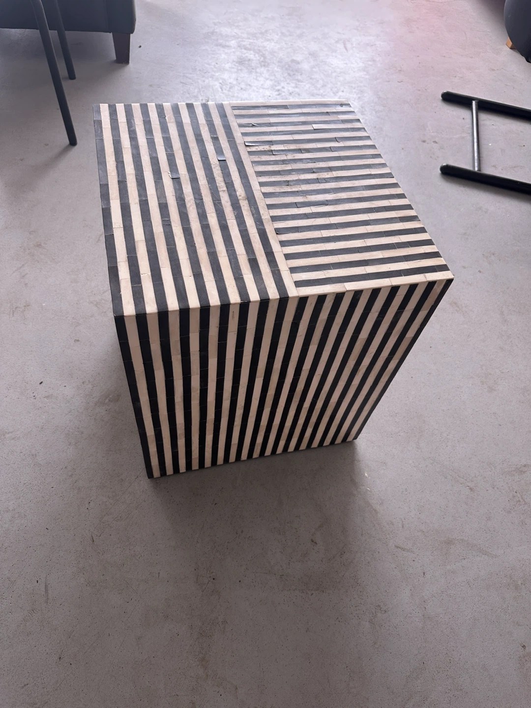 Bone Inlay Cube Side Table - photo 2