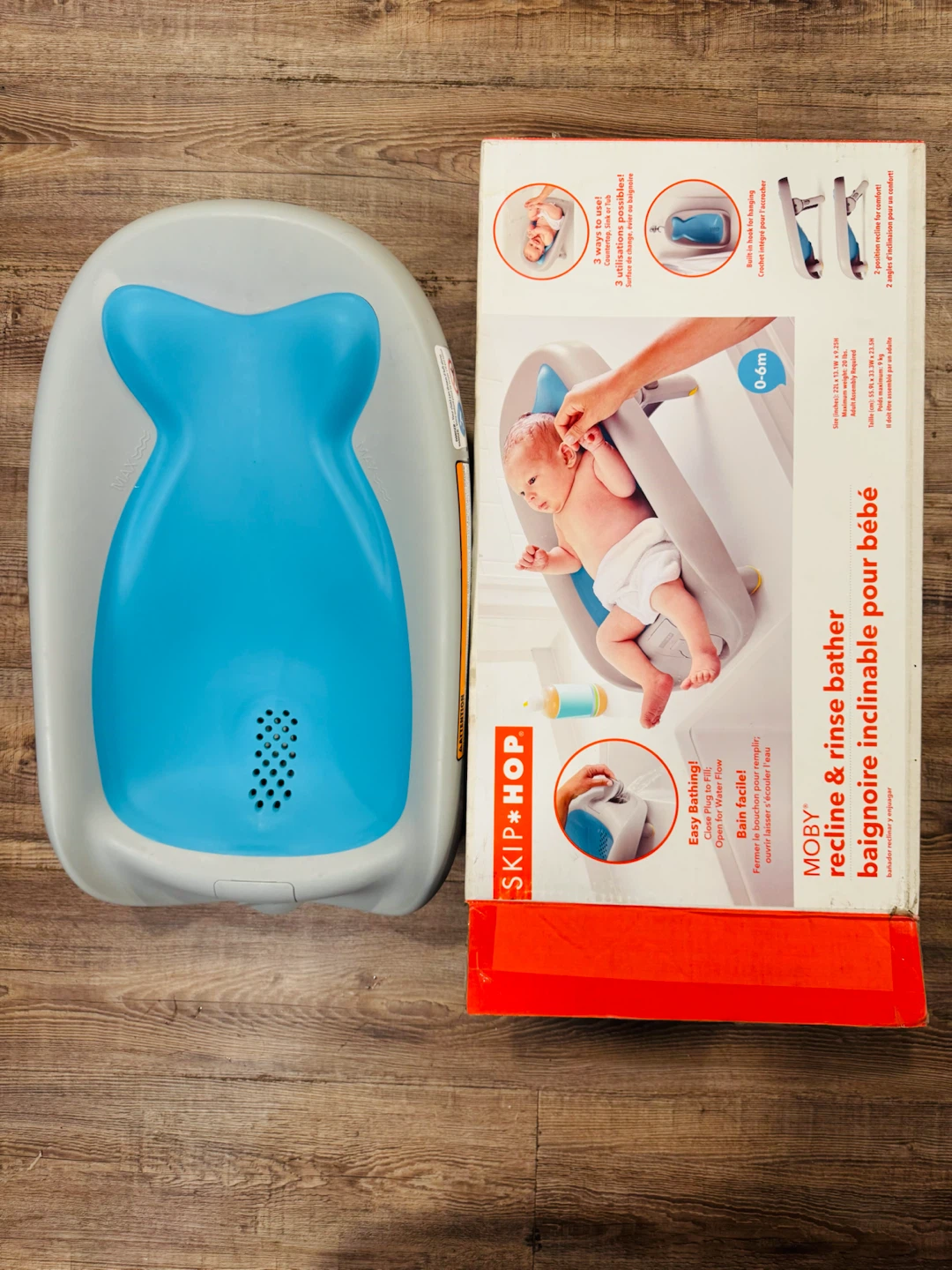 Skip Hop MOBY Recline & Rinse Baby Bather 0-6m