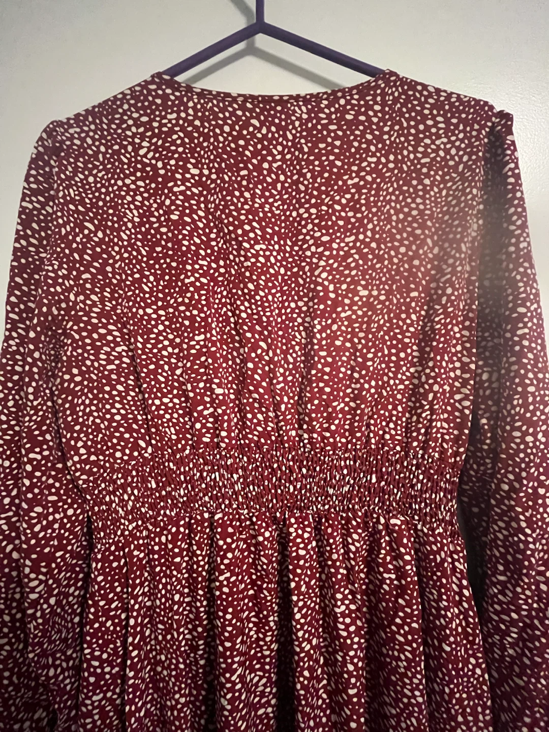 Women's Red with White Poka Dots Long Dress - photo 4