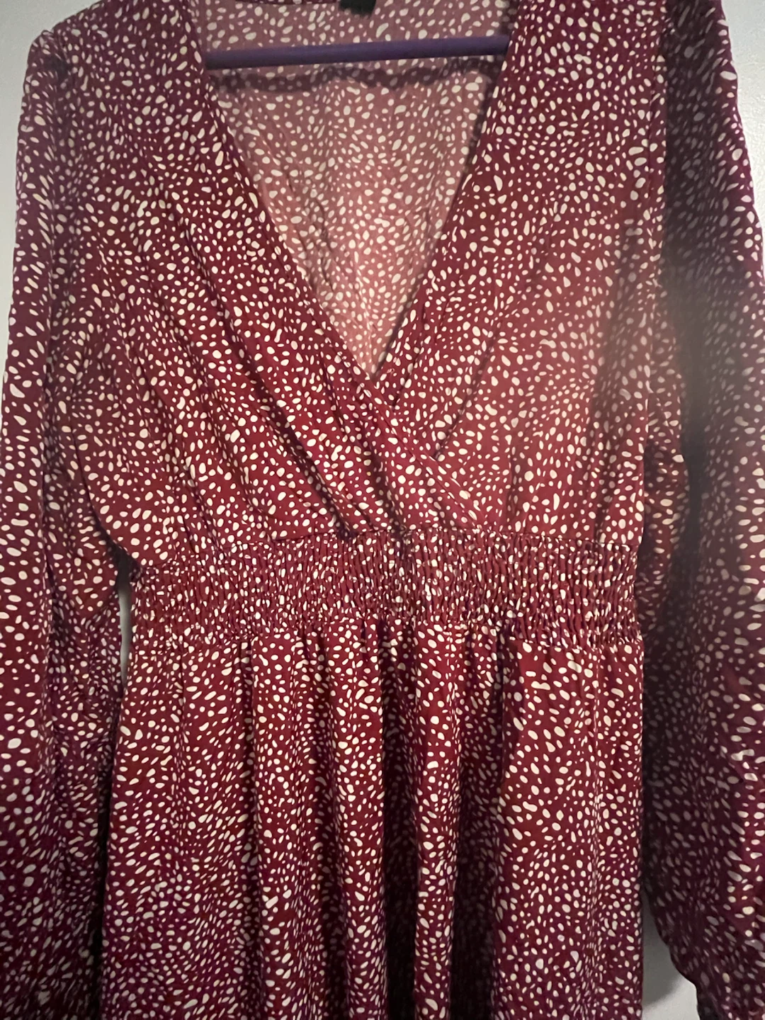 Women's Red with White Poka Dots Long Dress - photo 5