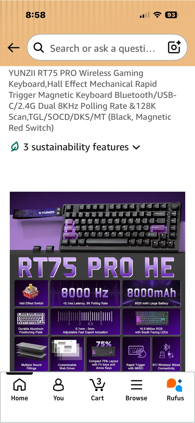 YUNZII RT75 PRO Wireless Gaming Keyboard - photo 2