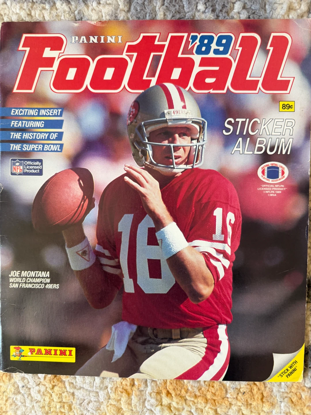 Panini Football '89 Sticker Album - History of the Super Bowl