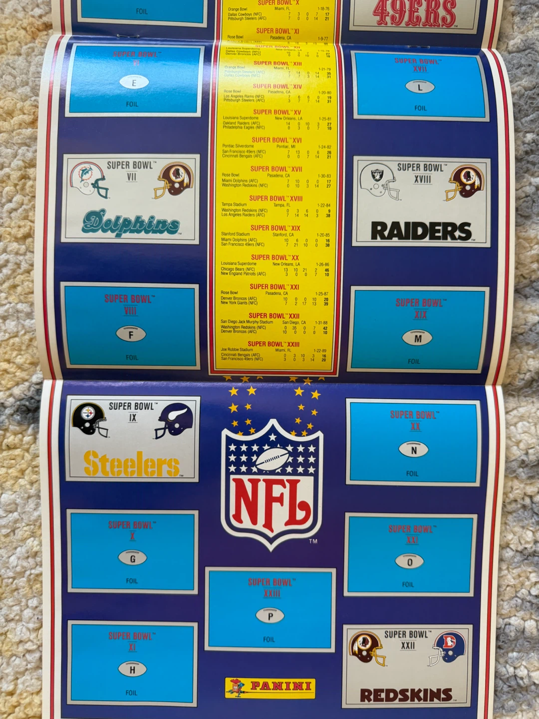 Panini Football '89 Sticker Album - History of the Super Bowl - photo 4