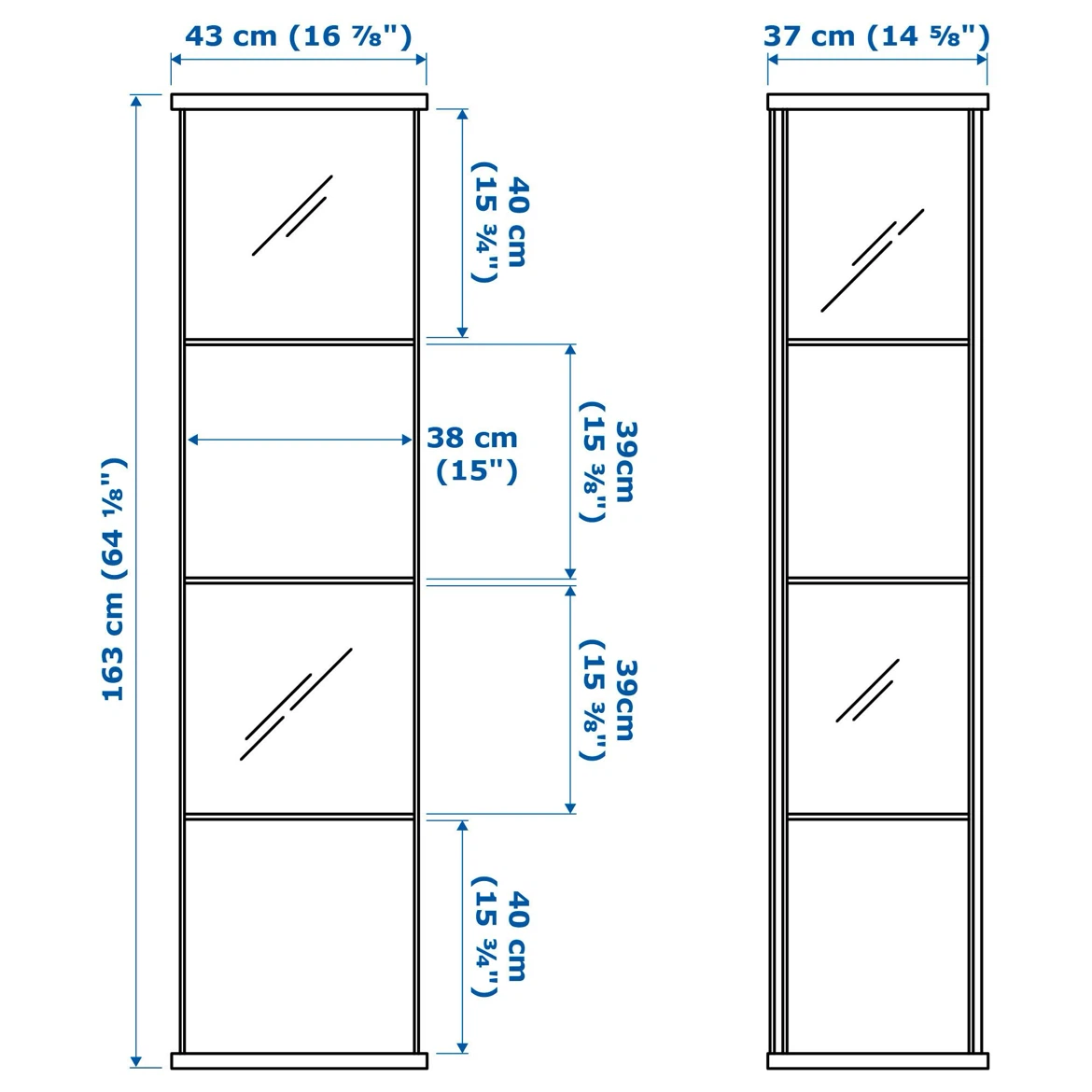 IKEA Detolf Black Trim display case - photo 4