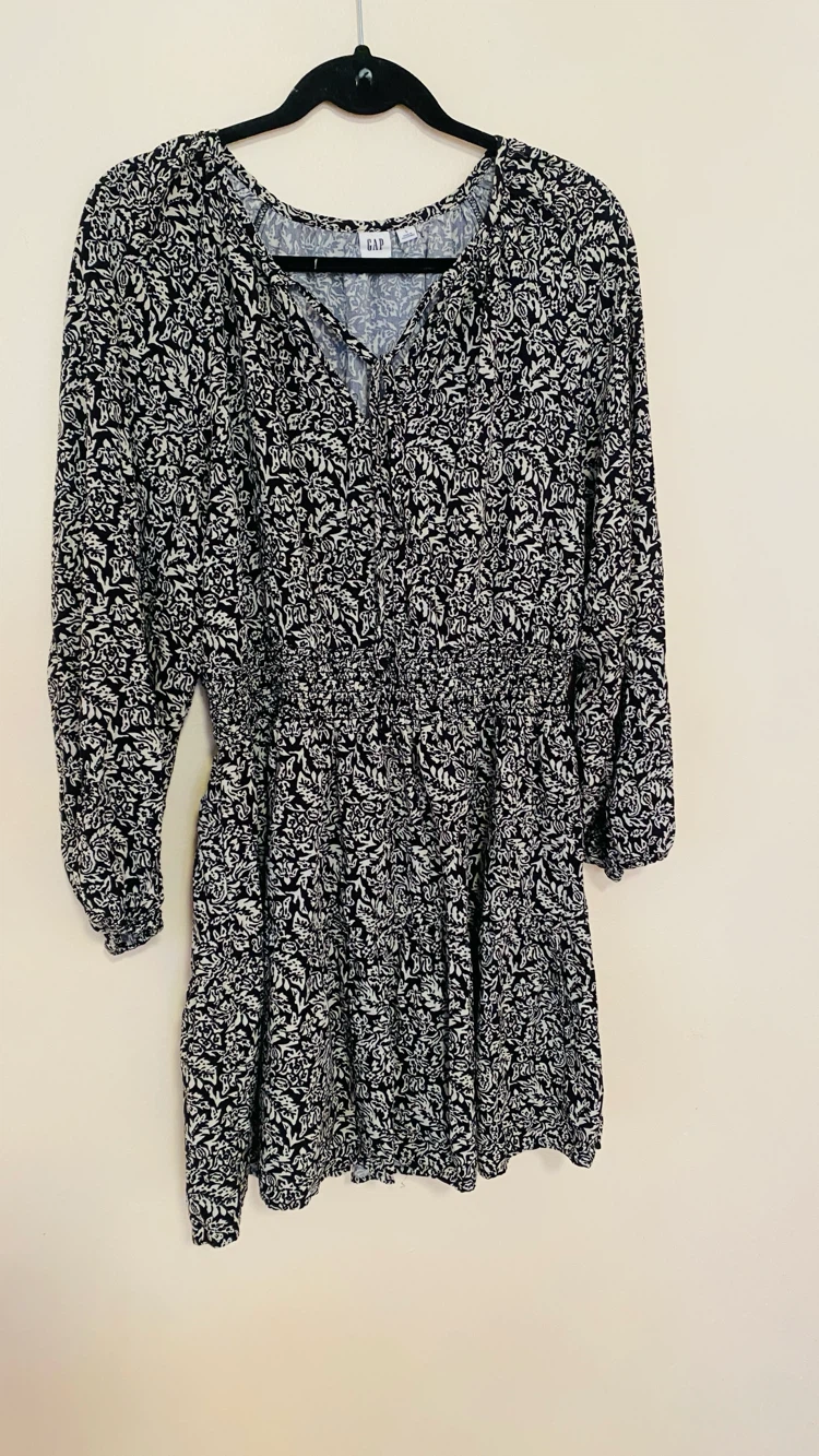 Gap patterned viscose dress size large