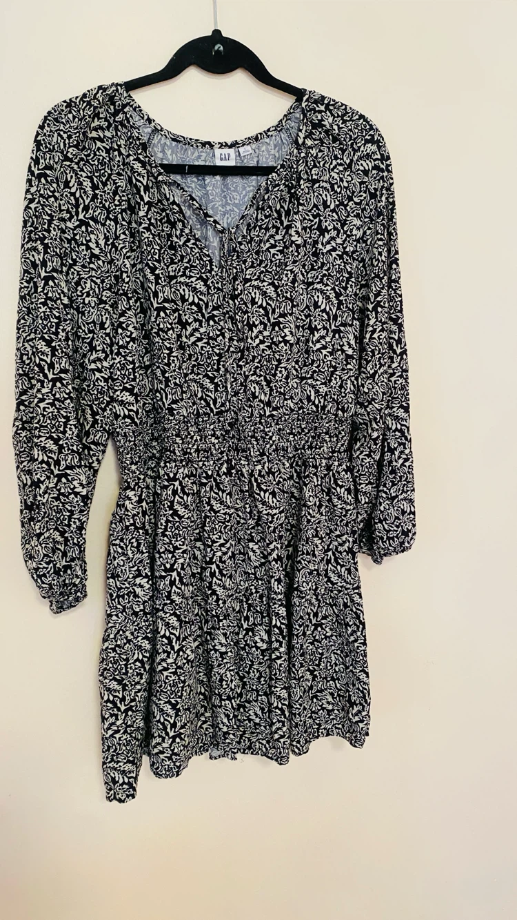 Gap patterned viscose dress size large - photo 3