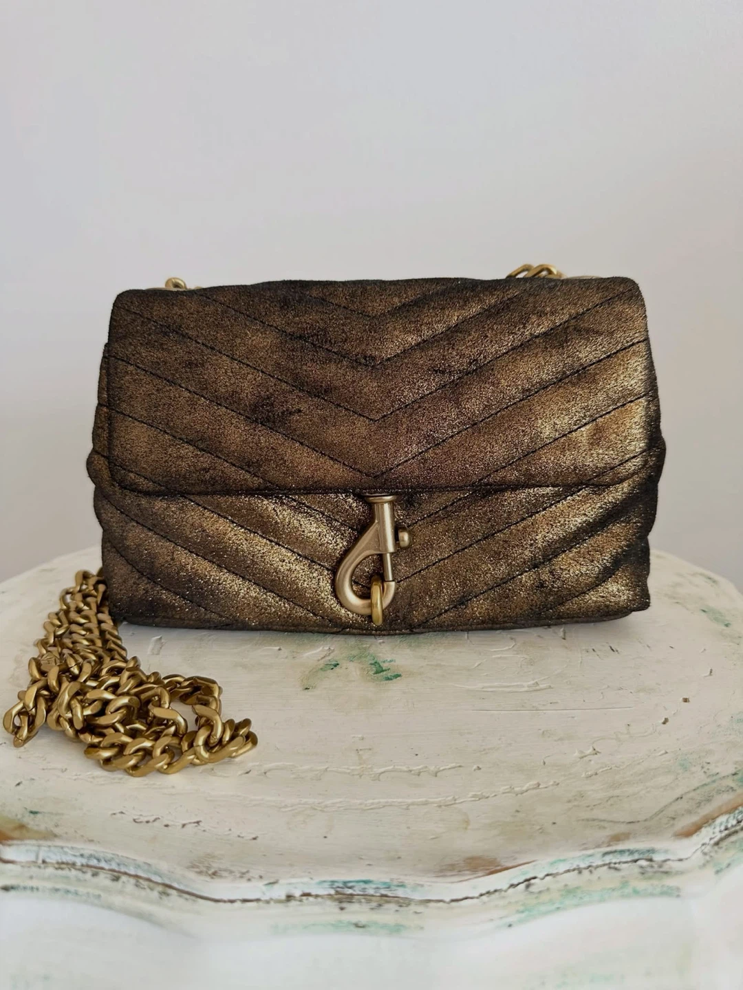 Rebecca Minkoff Edie Date Night Bronze Gold Mini Crossbody Purse - photo 3