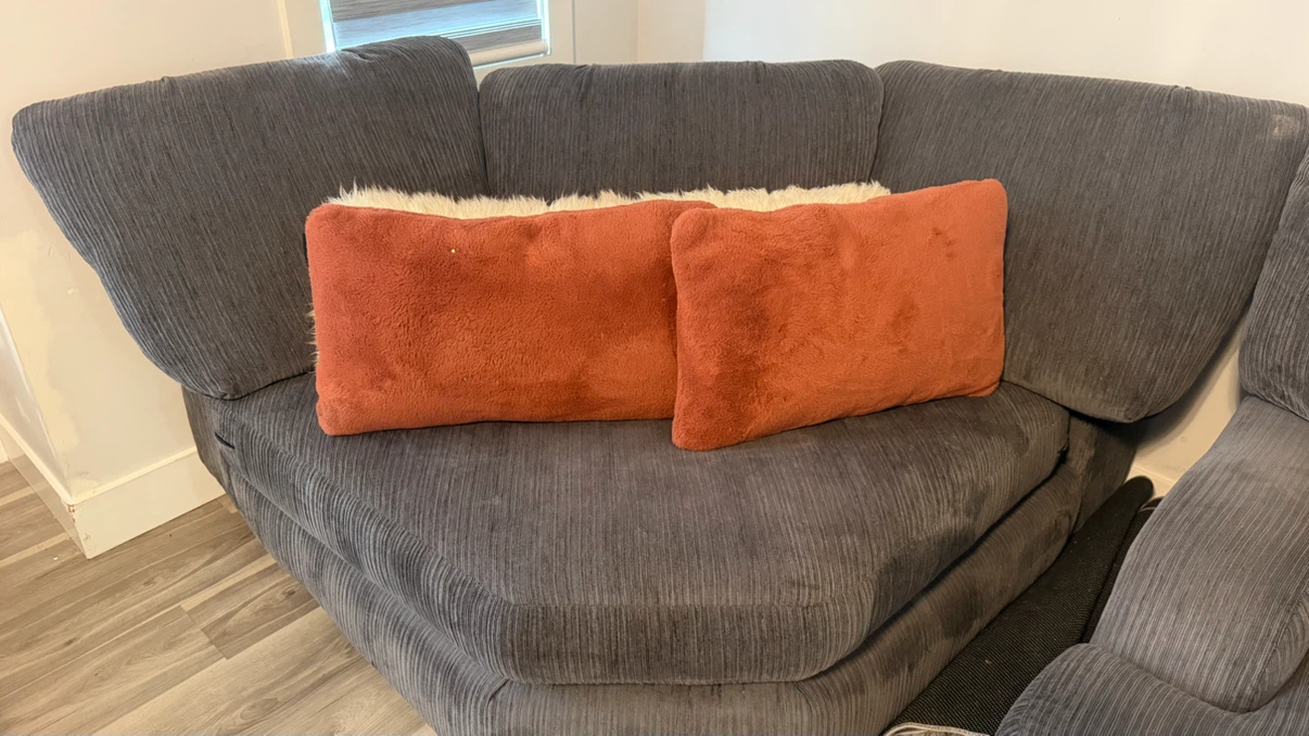 Dark Grey Corduroy Loveseat and Sofa Set - photo 3