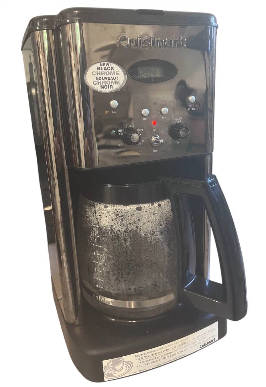 Cuisinart Coffee Maker – Black Chrome – Excellent Condition