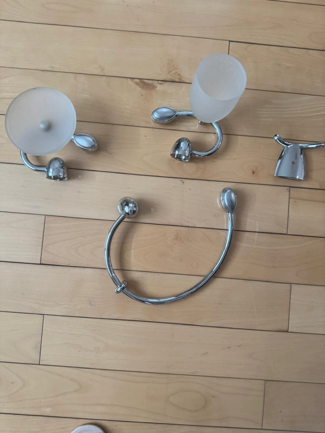 Bathroom Fixture Set - Chrome and Frosted Glass