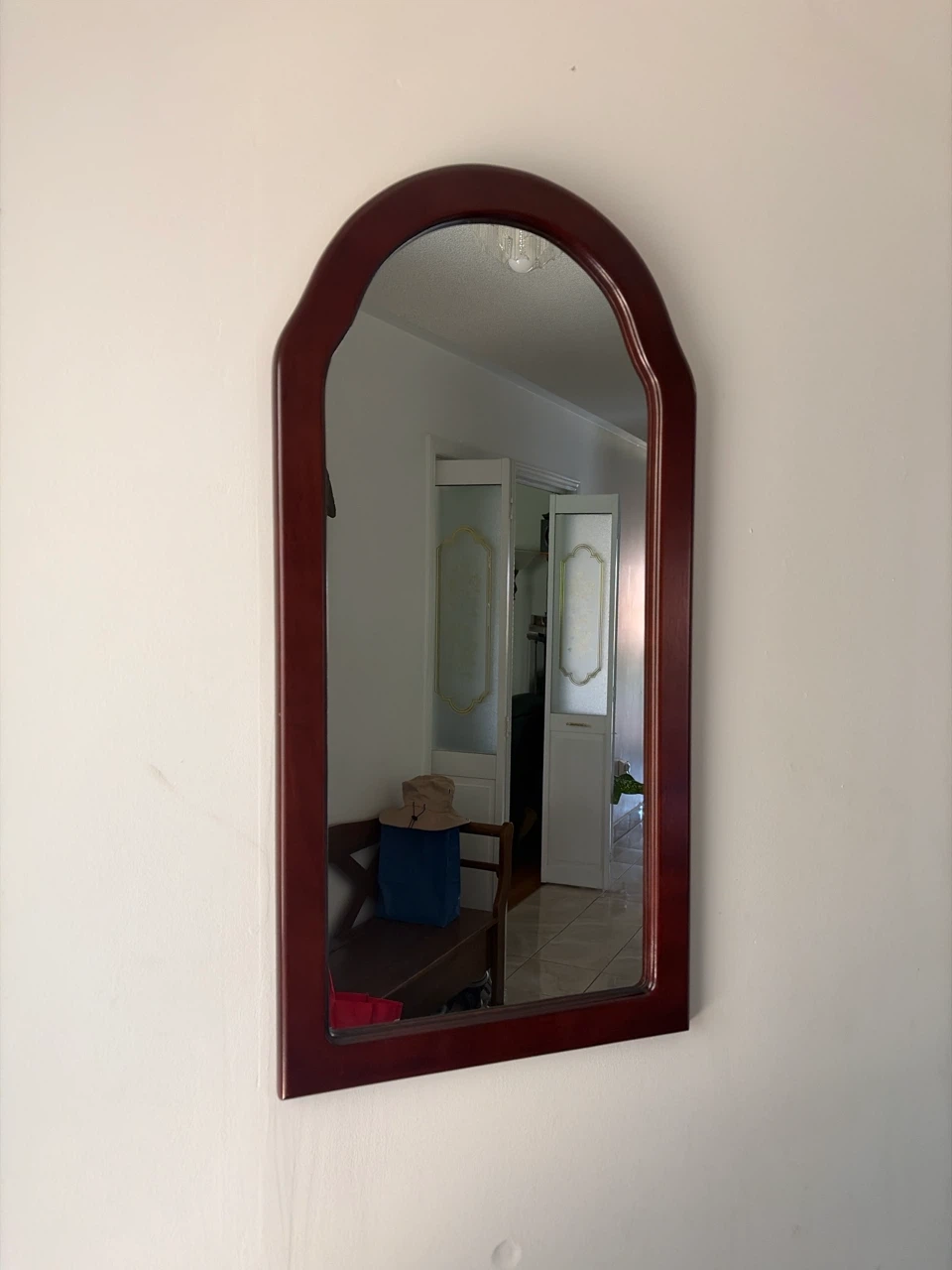 Arched Wood Framed Mirror and Console Table Set - photo 3