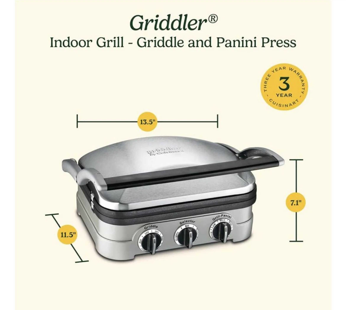 CUISINART 5 in 1 GRIDDLER/PANINI PRESS - photo 4