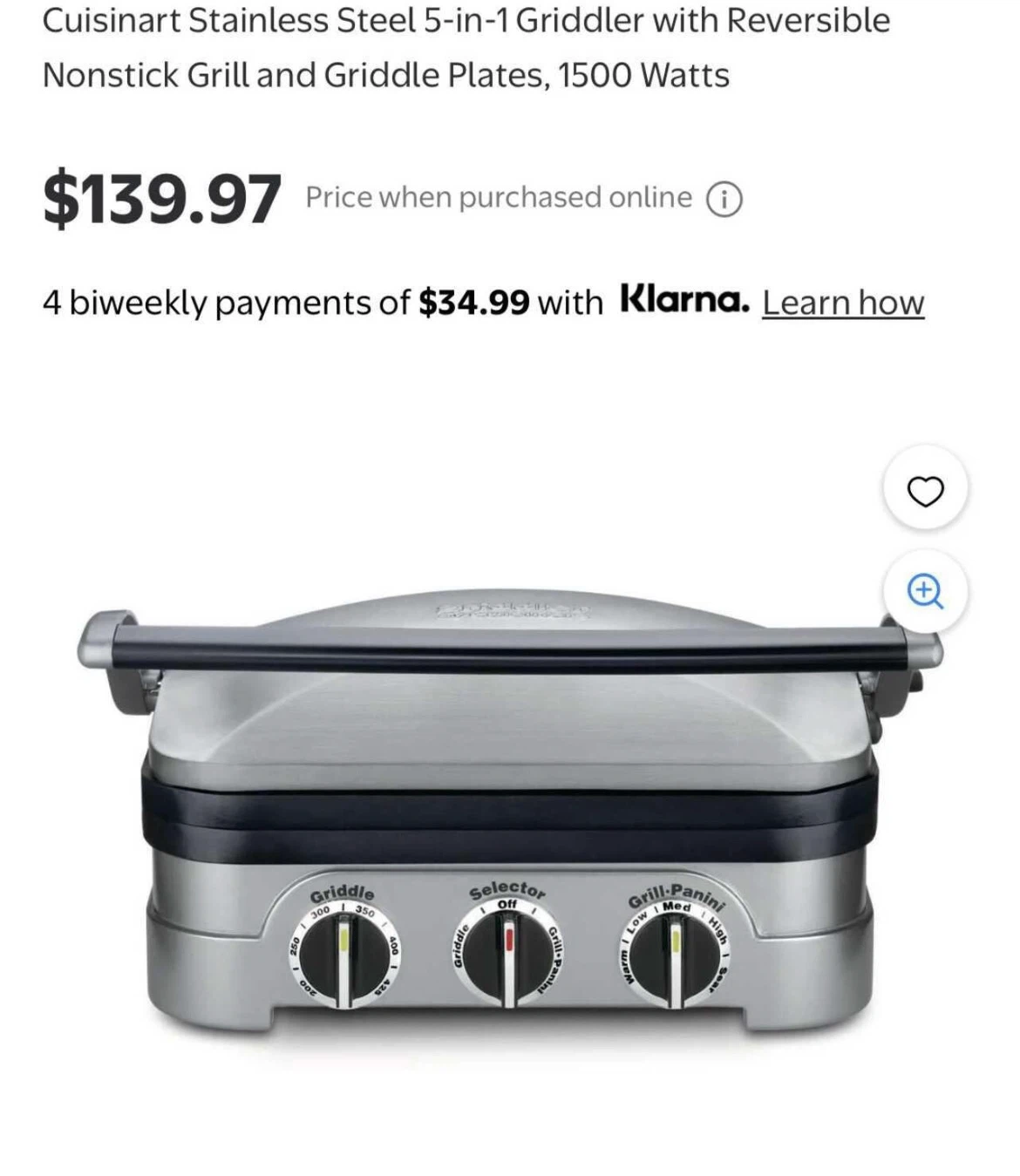 CUISINART 5 in 1 GRIDDLER/PANINI PRESS - photo 5