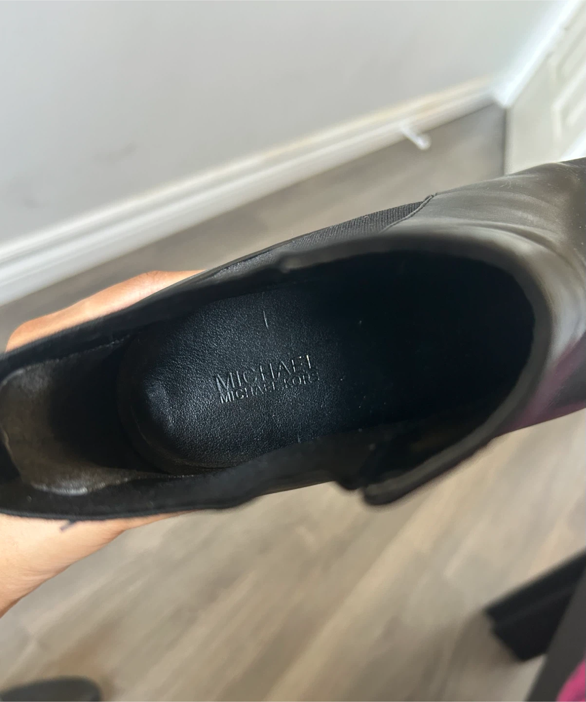 Michael Kors Black Leather Chelsea Ankle Boots with Lock Charm - photo 3