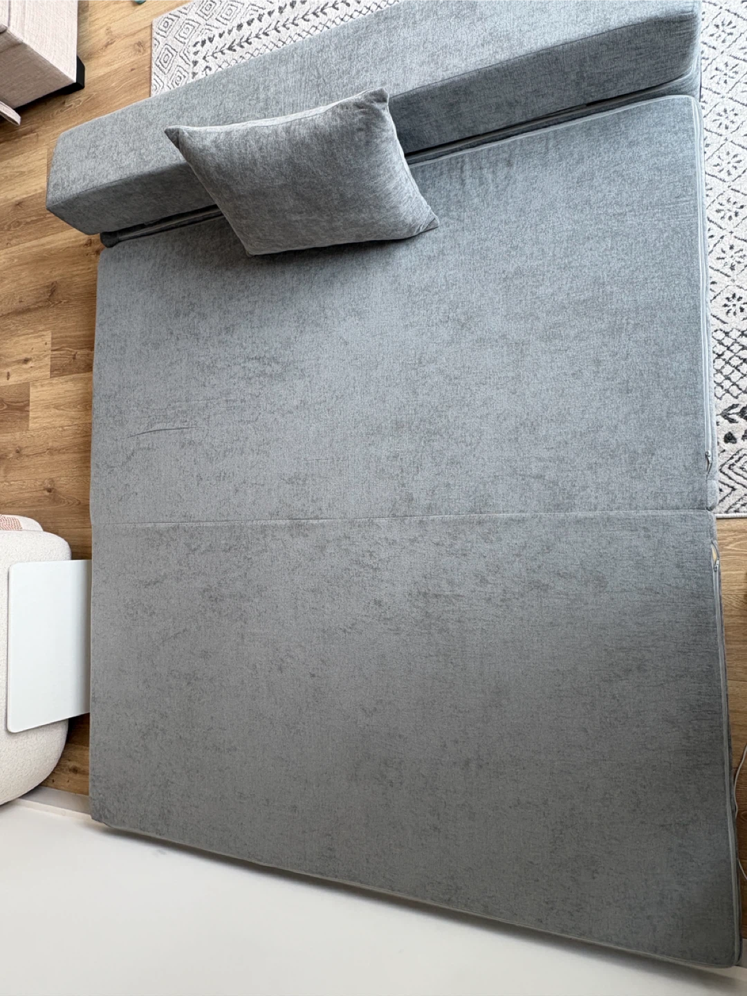 Moving out sale-Gray Sofa Bed with Two Pillows - photo 3
