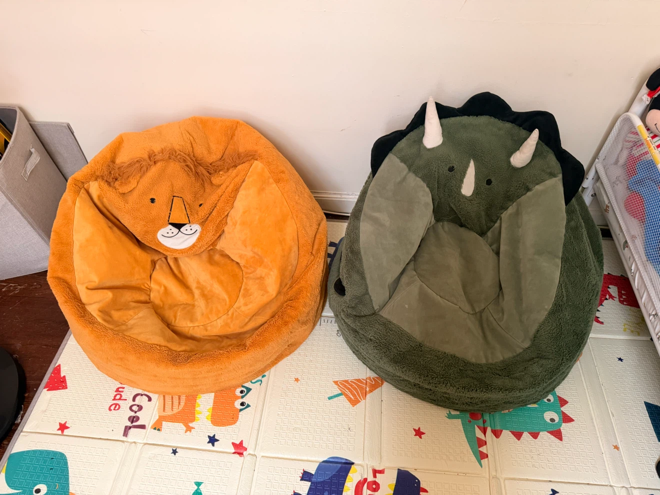 Pillowfort Kids Bean Bag Chairs - Lion and Dinosaur