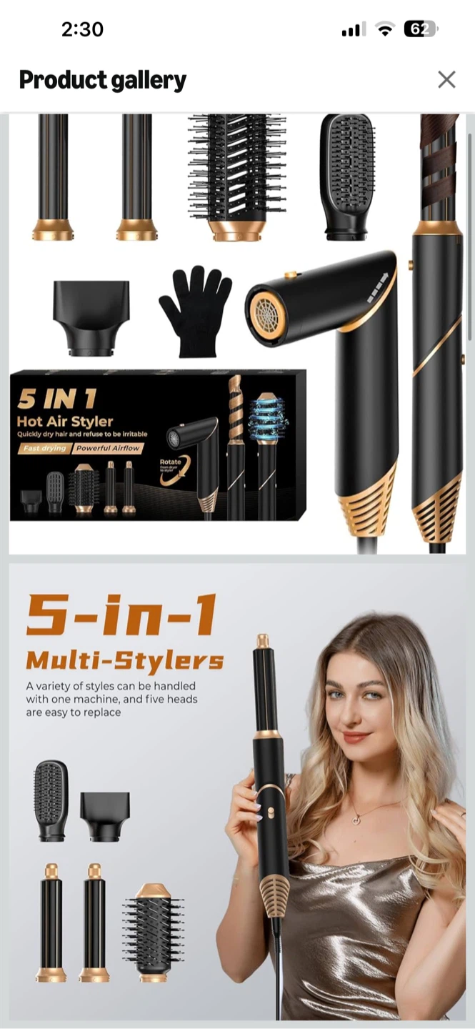 5-in-1 Hot Air Styler and Blow Dryer Brush Set - photo 3
