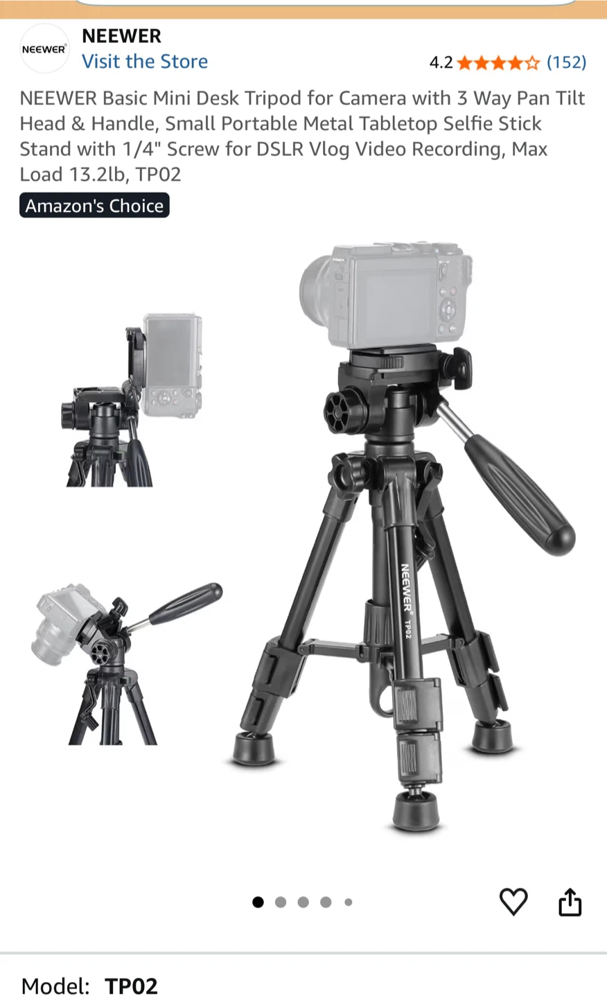 NEWEER Basic Mini Desk Tripod TP02