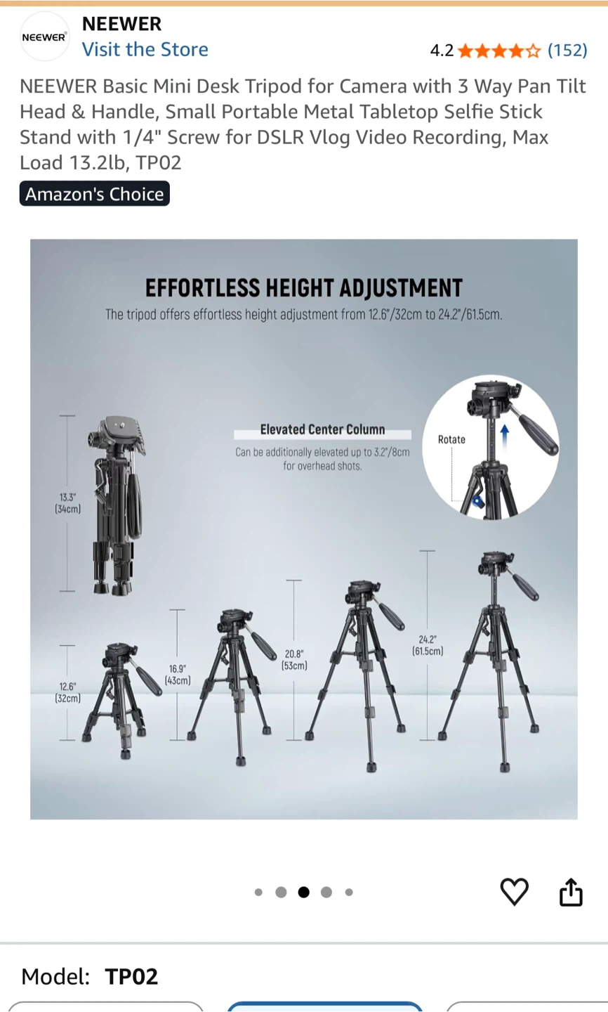 NEWEER Basic Mini Desk Tripod TP02 - photo 3