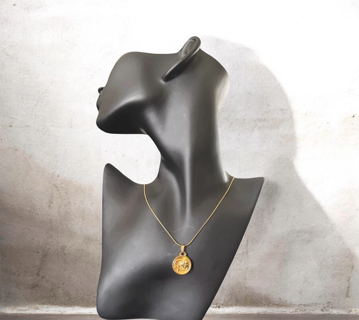 Gold Tone Zodiac Pendant Necklace