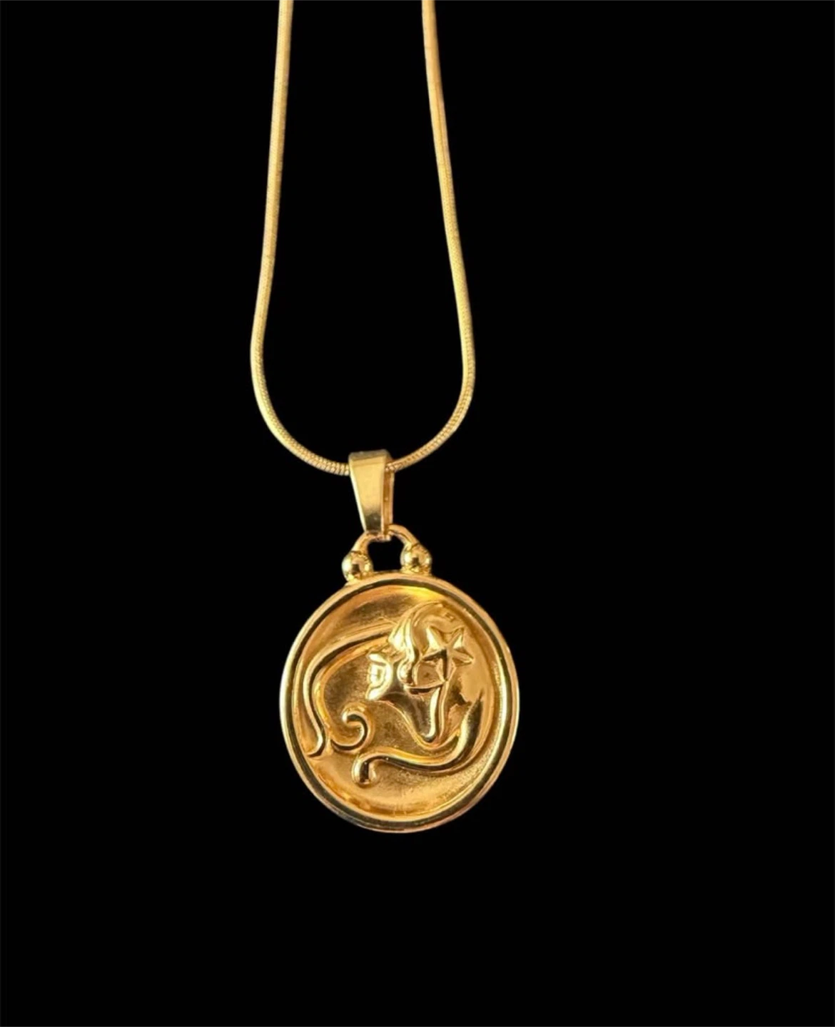 Gold Tone Zodiac Pendant Necklace - photo 2