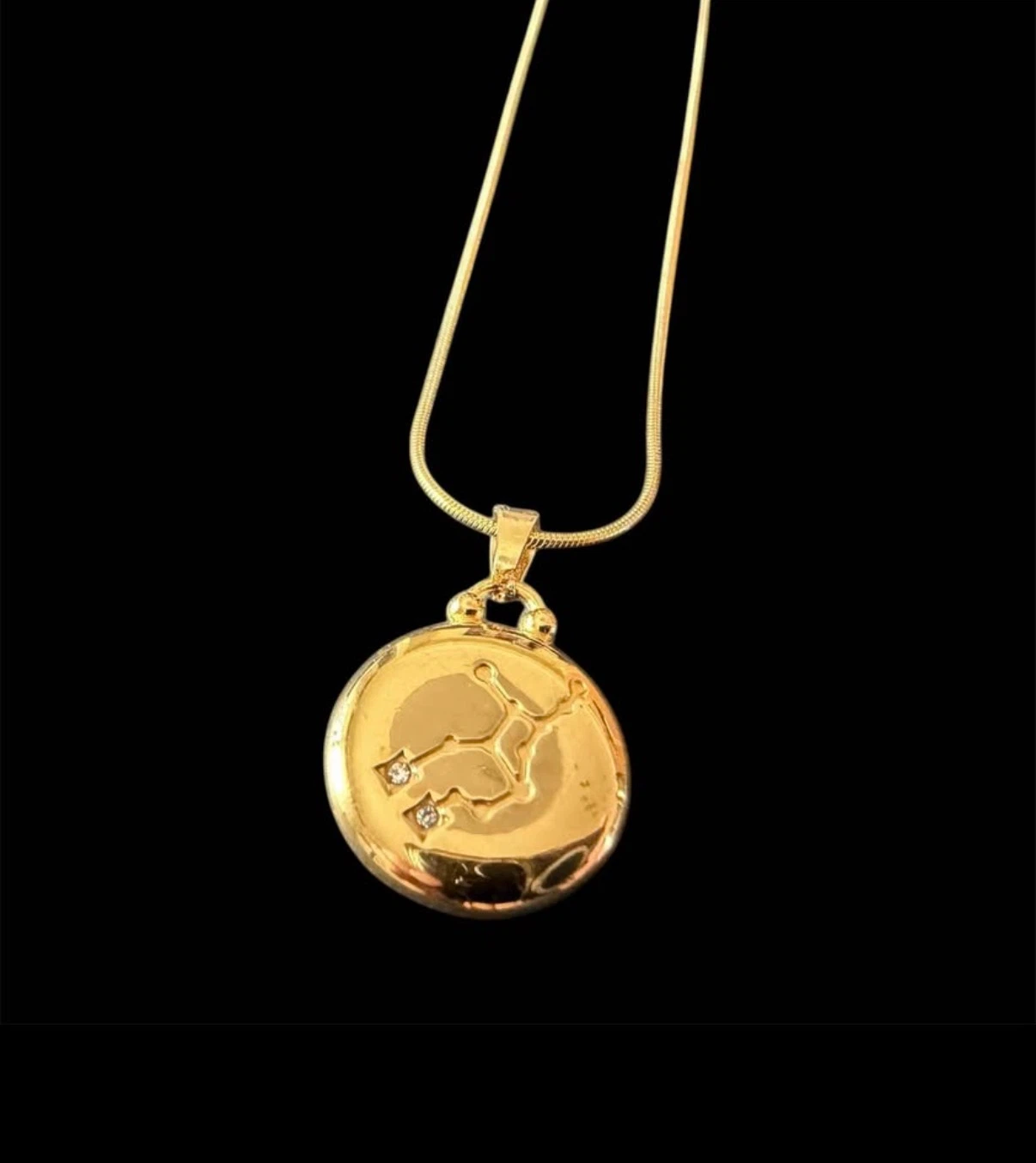Gold Tone Zodiac Pendant Necklace - photo 3