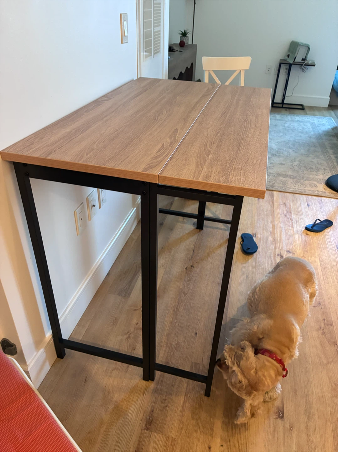 Drop-leaf Console Table with Wood Finish - photo 3