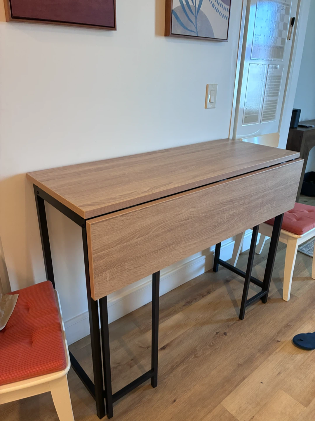 Drop-leaf Console Table with Wood Finish - photo 4