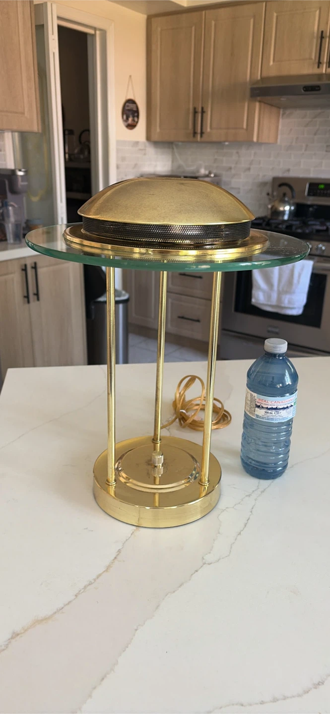 Gold coloured table lamp