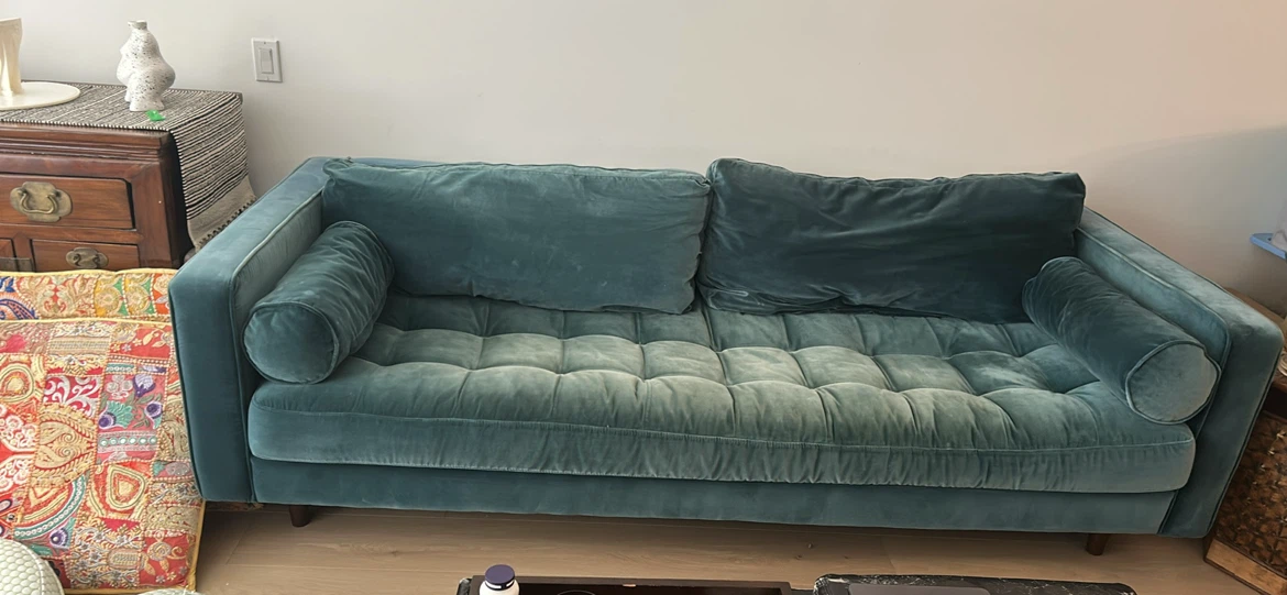 Beautiful three seater velvet sofa