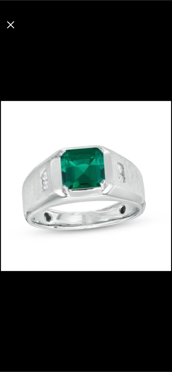 Men's Emerald and Diamond Ring