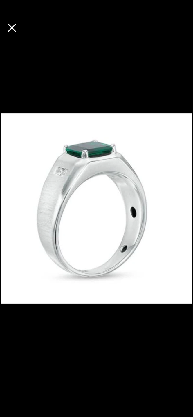 Men's Emerald and Diamond Ring - photo 2