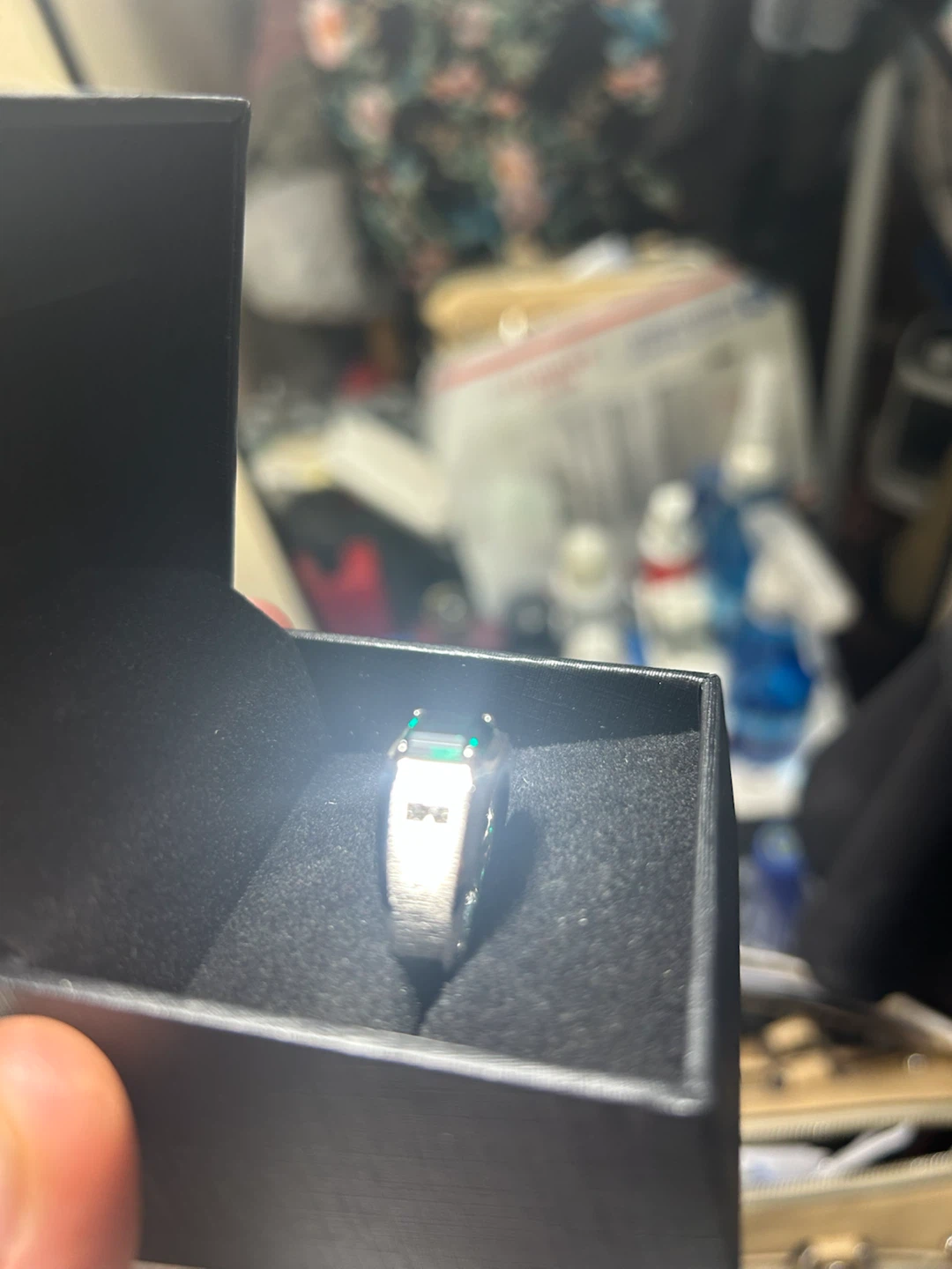 Men's Emerald and Diamond Ring - photo 5